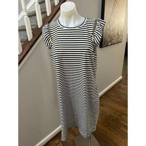 Michael Kors striped dress with zipper & ruffle sleeves Large